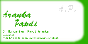 aranka papdi business card